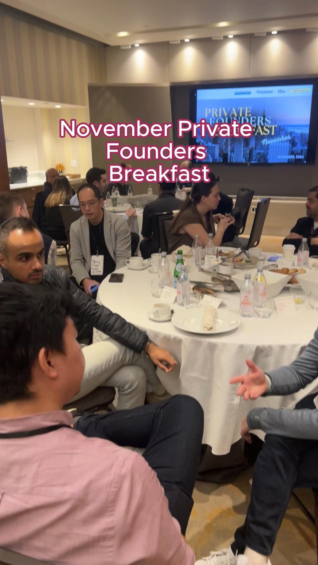 Breakfast at the Empire State Building last week! We brought together an exclusive group of venture-backed founders with $500k - $10M+ in ARR or total funds raised for a hearty American breakfast.
Huge shoutout to Founder & CEO of Thoropass (~$100M raised), Sam Li, for the insightful AMA, and our gracious co-hosts Thoropass, Rho, and Justworks, who made this all possibleš«”
#founders #funders #empirestate #community